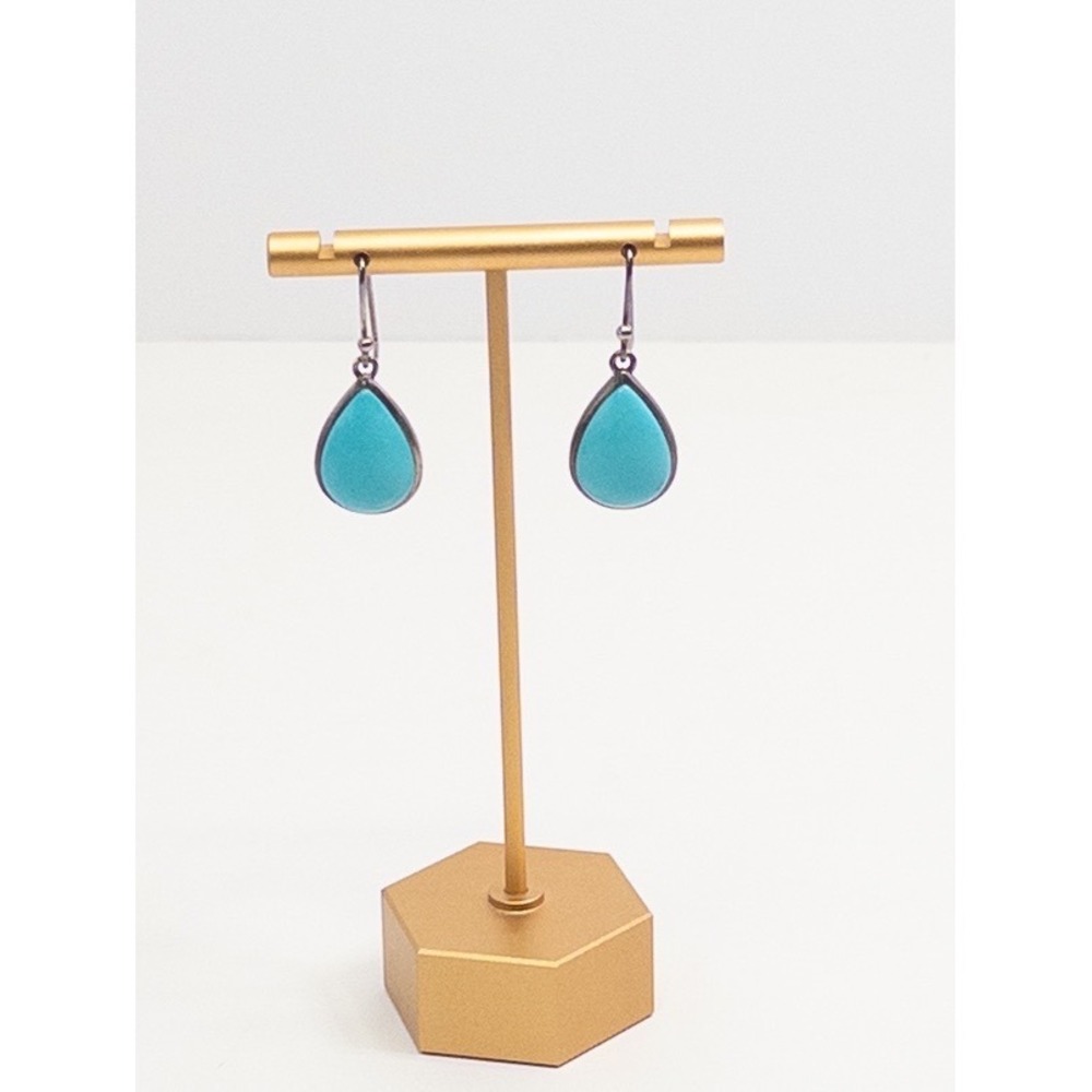 Sterling Silver Turquoise Teardrop Dangle Earrings 925 Boho Drop Boho Western